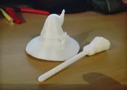 Miniature broom and witch hat