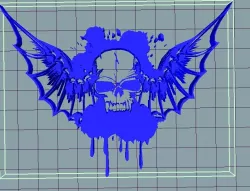 skull bat wings splash