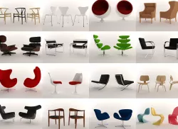 16 Low Poly Design Chairs Low-poly  3D model