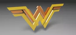 3D printable Wonder Woman logo 3D model