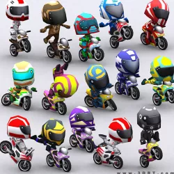 3DRT-Chibii-racers-Sport-bikes Low-poly  3D model