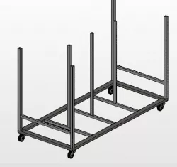 8 X 4 wood and steel sheet trolley