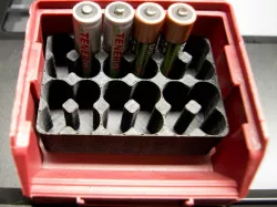 AA Battery Holder for 30 Bin Parts Rack