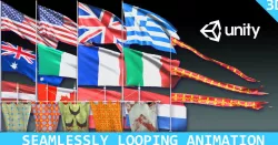 Animated Flags and Banners Low-poly  3D model