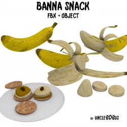 Banana Snack FBX OBJ  3D model