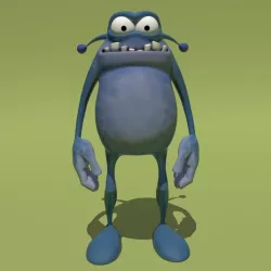 Blue Monster Low-poly  3D model