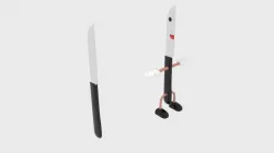 Cartoon Knife Character Low-poly  3D model