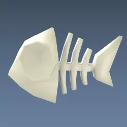 Cartoon low-poly fish skeleton Low-poly  3D model