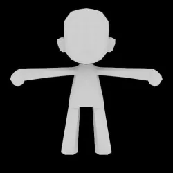 Chibi character template for games Low-poly  3D model
