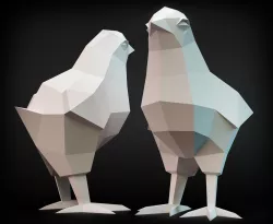 Chicken Low-poly  3D model