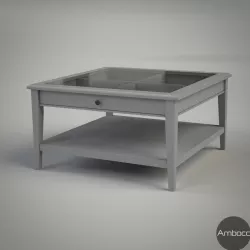 Coffee Table - Glass - Gray and White Low-poly  3D model
