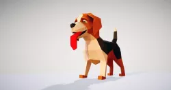 Dog Beagle Low-poly  3D model