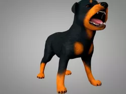 Dog Rottweiler Low-poly  3D model