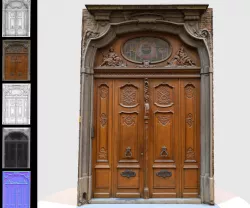 Door Wood Historic Low-poly  3D model