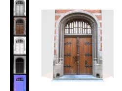 Door Wood Historic Rounded Low-poly  3D model