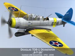 Douglas TDB-1 Devastator - 6T16 3D model