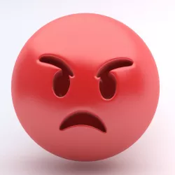 emoticon rage Low-poly  3D model