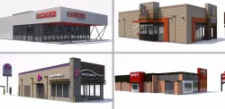 Fast Food Restaurant Collection 3D model