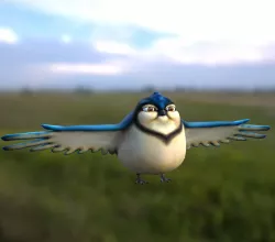 Fat Cartoon Bird Low-poly  3D model