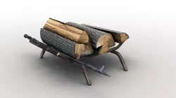 Firewood Storage Rack Low-poly  3D model