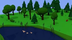Forest landscape Low-poly  3D model