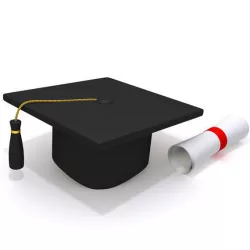 Graduation Cap and Diploma 3D model