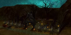 Halloween Graveyard  Low-poly  3D model