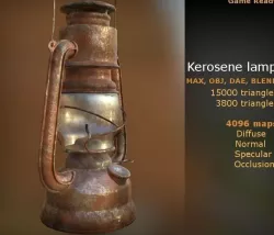 Kerosene Lamp lowpoly gameready Low-poly  3D model