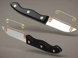 » Kitchen Knife For Peeling Vegetables, With A Fastened Wire Clamp On The Knife Blade «