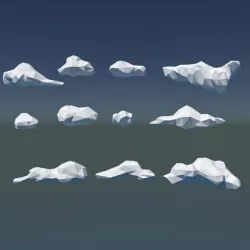 Low Poly Cloud Pack Low-poly  3D model