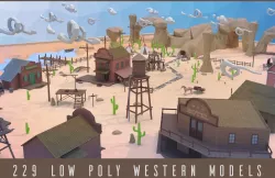 Low poly western Low-poly  3D model