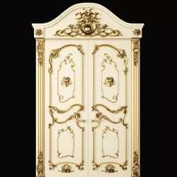 Luxury Classic baroque carved door 3D model