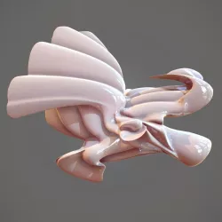 Magnificent Bird Abstract Sculpture Low-poly  3D model