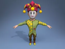 Medieval character jester 01 Low-poly  3D model