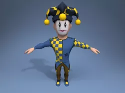 Medieval character jester 02 Low-poly  3D model