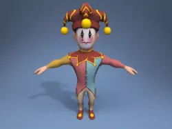Medieval character jester 03 Low-poly  3D model