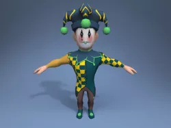Medieval character jester 05 Low-poly  3D model