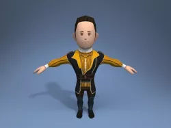Medieval character liegeman 2 Low-poly  3D model