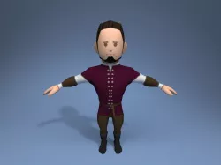 Medieval character nobleman 2 Low-poly  3D model