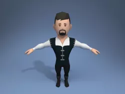 Medieval character trader 1 Low-poly  3D model