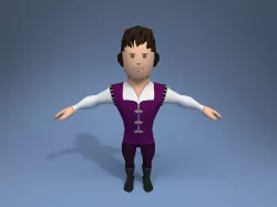 Medieval character trader 2 Low-poly  3D model