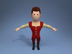 Medieval character trader 3 Low-poly  3D model