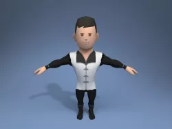 Medieval character trader 4 Low-poly  3D model