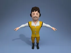 Medieval character trader 5 Low-poly  3D model