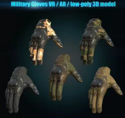 Military Gloves Low-poly  3D model