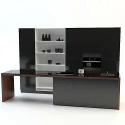 Modern Kitchen Black 3D model