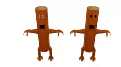 Monster Log Character Low-poly  3D model