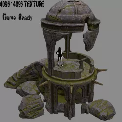 old temple Low-poly  3D model