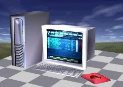PC desktop computer low-poly Low-poly  3D model