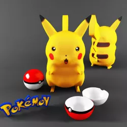 Pikachu Pokemon Ball 3D model